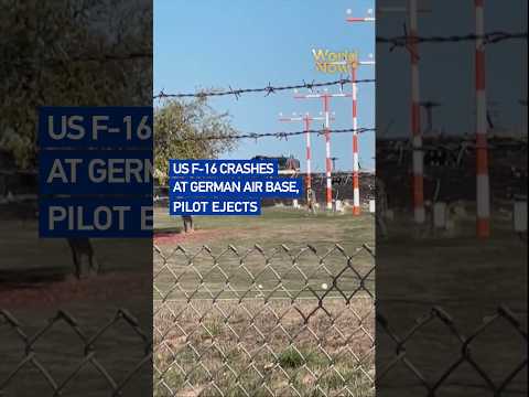 US F-16 crashes at German air base, pilot ejects#worldnow