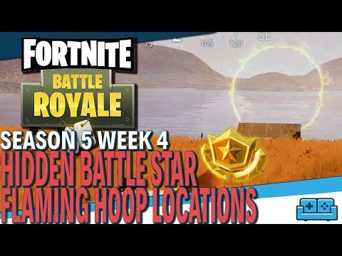 FORTNITE | SEASON 5 WEEK 4 | HIDDEN BATTLE STAR AND FLAMING HOOP JUMP LOCATIONS GUIDE