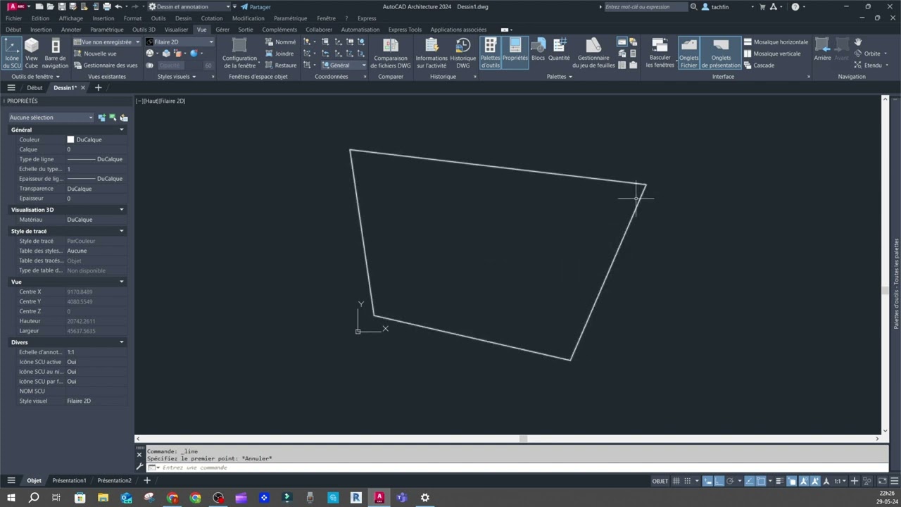 Autocad SCU créer un système de coordonnée utilisateur