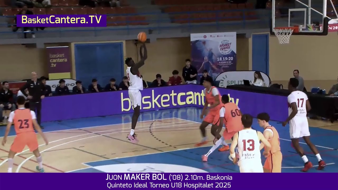 JUON MAKER BOL ('08) 2.10m. Baskonia.- Quinteto Ideal Torneo U18 Hospitalet 2025 (Nac.española)