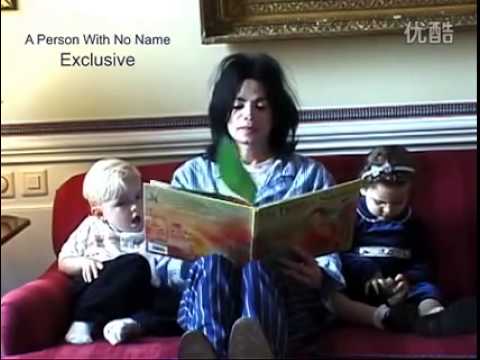 Michael Jackson reading a book to his children (Prince and Paris)