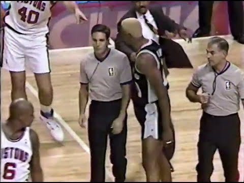 Dennis Rodman Ejected in First Game Against the Pistons (1993)