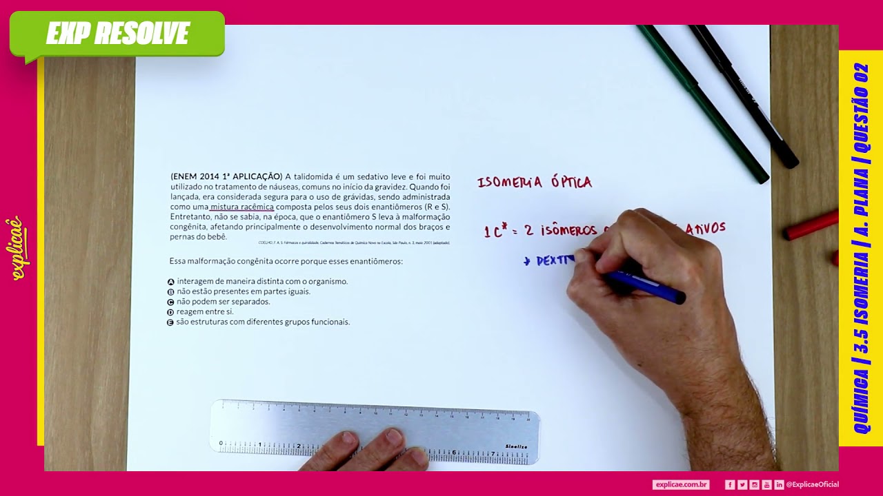 A TALIDOMIDA É UM SEDATIVO LEVE E FOI MUITO UTILIZADO NO TRATAMENTO DE (...) | ISOMERIA A  PLANA