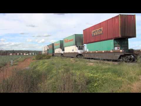 Pacific National Freighty at Crystal Brook, South Australia (Double Stack)