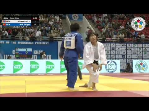 Urantsetseg MUNKHBAT (MGL) Vs Shugen WU (CHN) - Judo Grand Prix Ulaanbaatar 2014 [-48kg]