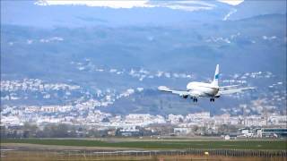 preview picture of video 'Enter Air Boeing B734 SP-ENA Hard Landing Clermont-Ferrand Auvergne Airport'