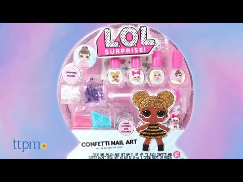 lol surprise confetti nail art