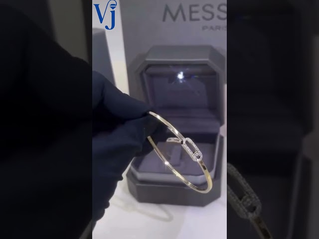 اسوارة موف الثابتة S من ميسيكا ذهب أبيض عيار 18 مرصعة بالألماس طبق