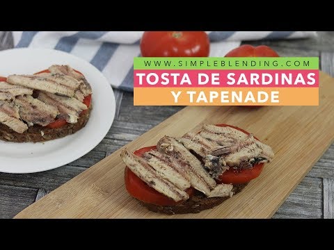 TOSTA DE SARDINAS Y TAPENADE | Tosta de centeno con sardinas | Cena saludable