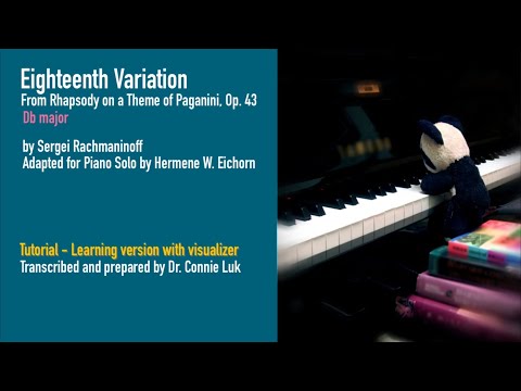 Eighteenth Variation | Db major | Rachmaninoff | Learning/Gaming version | Visualizer