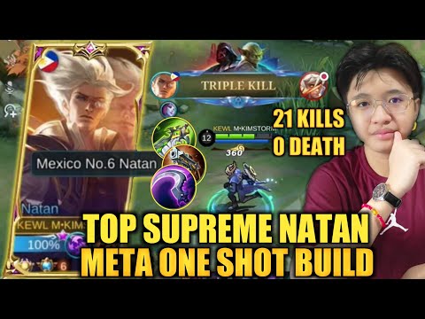 TOP NATAN BEST ONE SHOT BUILD 2022 | NO GAMEPLAY CUTS | MYTHIC GAMEPLAY | KIMSTORM | NATAN MLBB 2022