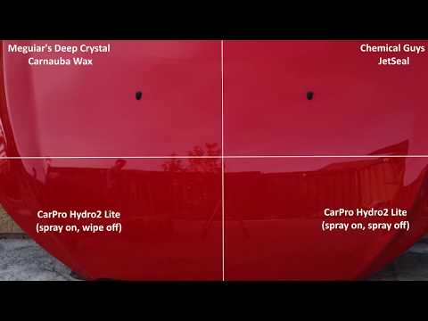 Comparison Test: Meguiars Deep Crystal Carnauba Wax vs. Chemical Guys JetSeal vs. CarPro Hydro2 Lite