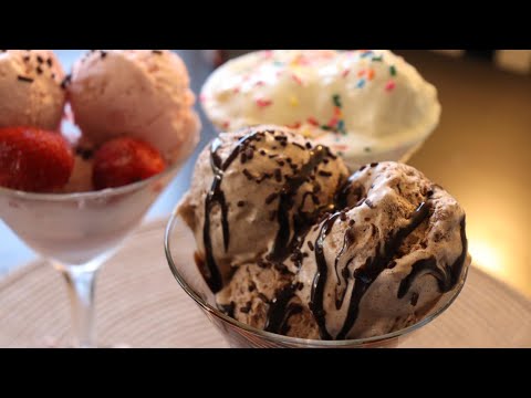 3 Easy Ice creams recipe | Strawberry | vanilla | Chocolate