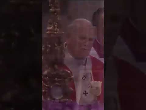 Pope John Paul II sings the Pater Noster or "Our Father" in 1982
