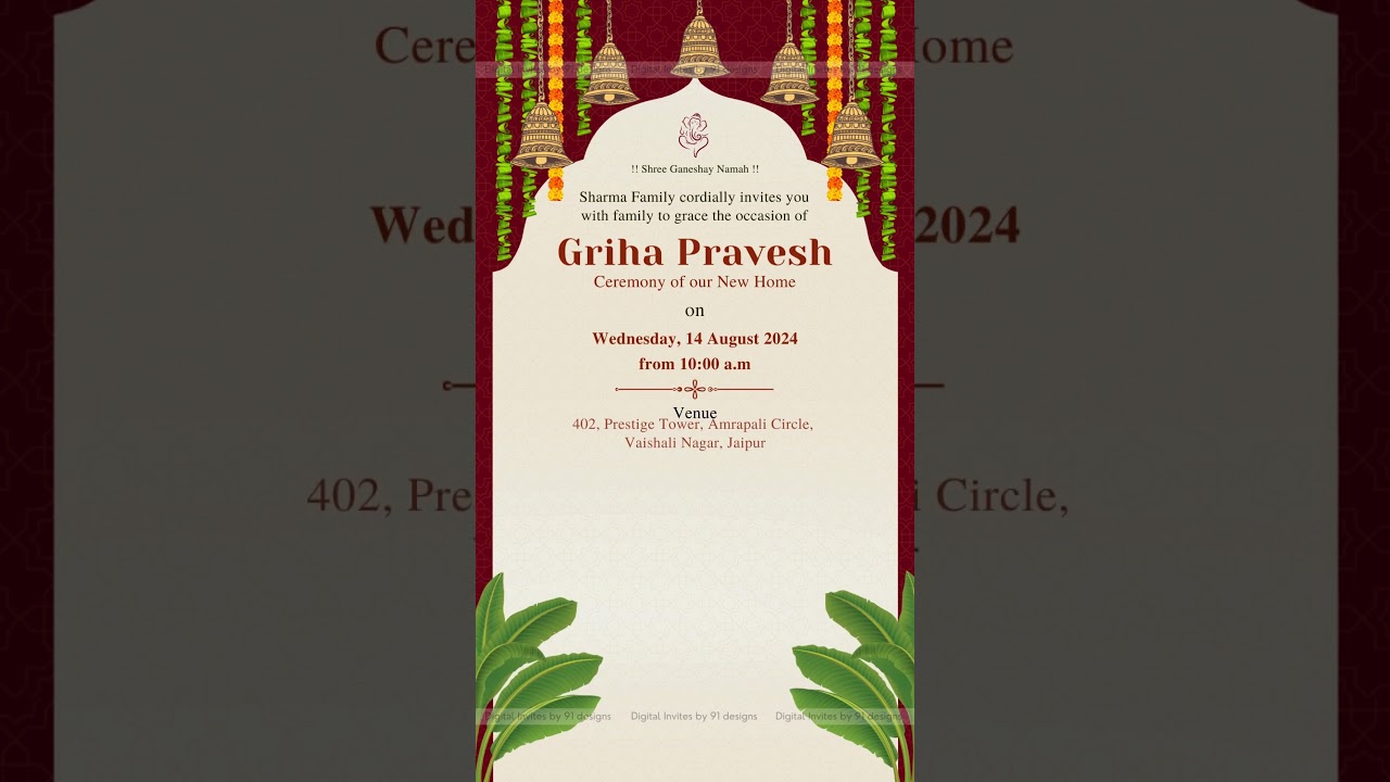 Golden Mandala Griha Pravesh Invitation