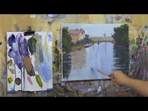 Learn To Paint TV E66 "River At York" Water Mixable Oil Paints Beginners