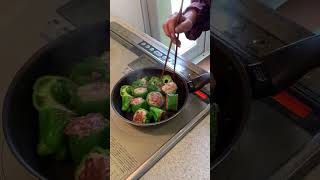 ぼっちご飯　ピーマン肉詰め   #簡単レシピ