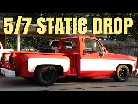73-87 CHEVY C10 5/7 STATIC DROP SUSPENSION FILMING | 5" Front 7" Rear Suspension Drop
