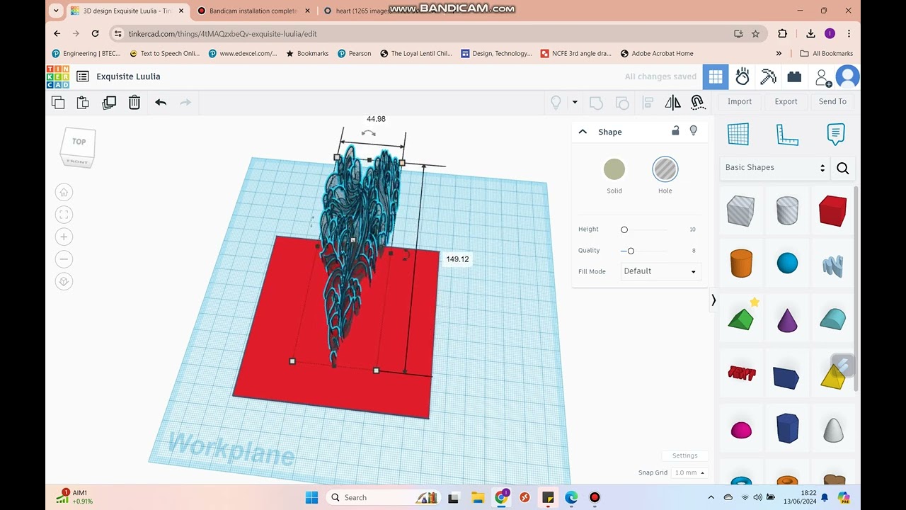 Creating stencils in TinkerCAD.