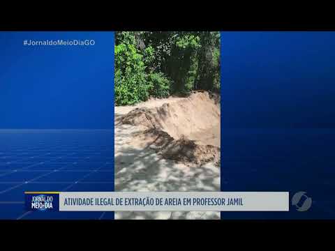 Atividade ilegal de extração de areia em Professor Jamil