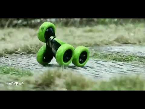 Remote Control Cars Stunt Rc Car High Speed Flashing 3D Flip roll Green & Blue Electric Race Double S Toys