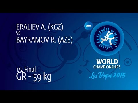 1/2 GR - 59 kg: R. BAYRAMOV (AZE) df. A. ERALIEV (KGZ) by FALL, 4-0