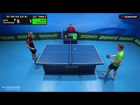15:55 Serhii Cherniavskyi 3-2 Valerii Tatarynov 02.05.2023 TT Euro.Cup Ukraine Star. Table 3