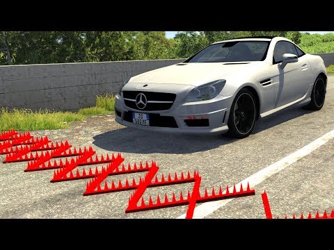 Spike Strip Multi-Vehicle Pileup Crashes #19 - BeamNG Drive Police Spike Strip Testing