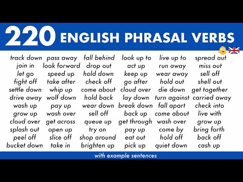 , title : 'Learn 220 COMMON English Phrasal Verbs with Example Sentences used in Everyday Conversations'