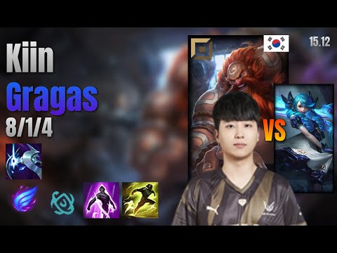Kiin Top Gragas vs Gwen lol KR solo rank Full Game 15.12 | 기인 그라가스 vs 그웬