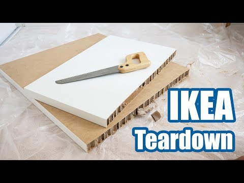 Part of a video titled $9 IKEA Linnmon Desk Teardown - YouTube