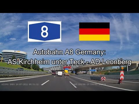 Germany A8 Stuttgart: AS Kirchheim unter Teck - AD Leonberg