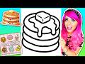 Coloring My Cozy Treats Coloring Book 🥞 Fluffy Pancakes Coloring Page 💕 Ohuhu Art Markers