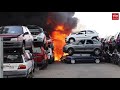 Zeer grote brand bij autosloperij Hoogeveen