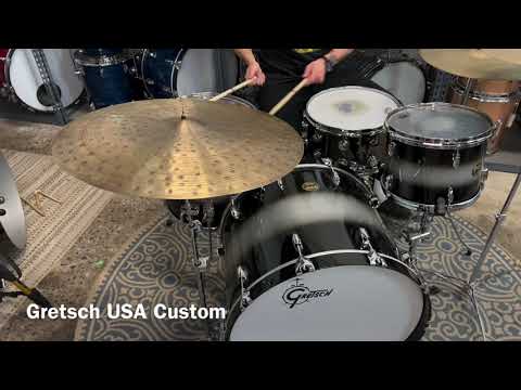 Gretsch USA Custom Black & Silver Duco Drum Kit