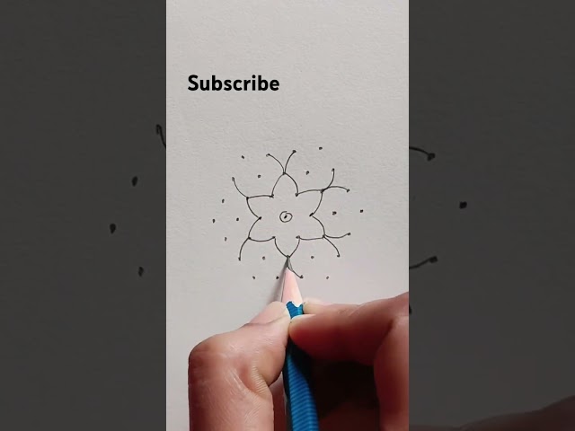 Flower kolam rangoli design 7*4 dots by simple and easy rangoli - video 2