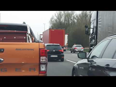 Gefahrenstelle auf der A1 bei Hamburg-Moorfleet (03.04.2019)