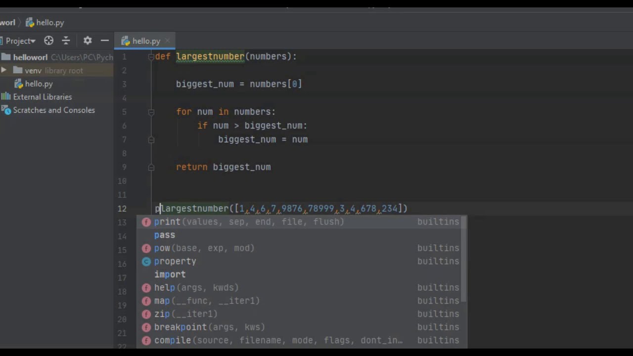 Python - Find The Largest Number In A List