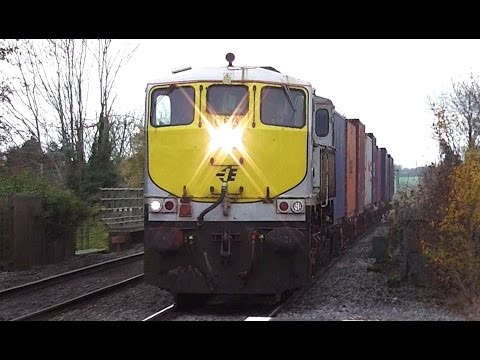 Irish Rail 071 Class locomotive 086 + IWT Freight Train - Monasterevin, Kildare