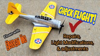 Dauntless Bomber Micro Brushless RC Plane Flight Check After Repairs, Mods and Adjustments 🔥🔥🔥