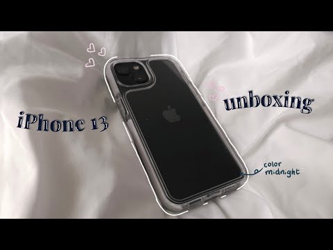 iphone 13 midnight unboxing🌷+ accessories and case decorating✨