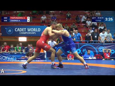 1/8 GR - 80 kg: G. TSOPURASHVIL (GEO) v. A. CSOERGO (SVK)