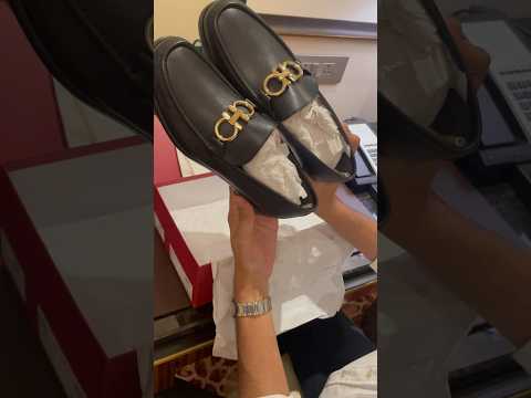 Salvatore Ferragamo Rolo Nero Calf Mens Shoes Tamanho 8 EEE
