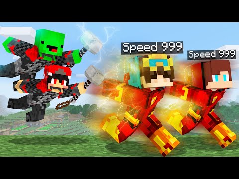 OVERSPEED Speedrunner VS THORS Hunter - in Minecraft Maizen JJ and mikey (Nico & Cash Omz)