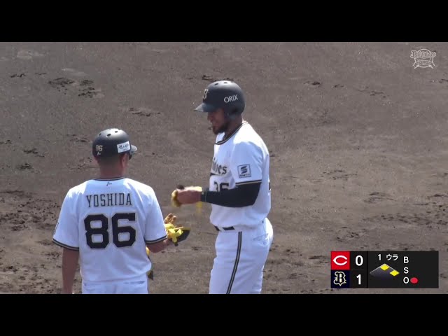 【ファーム】バファローズ・オリバレス センター前に落ちる先制タイムリーヒットを放つ!! 2025年9月15日 オリックス・バファローズ 対 広島東洋カープ