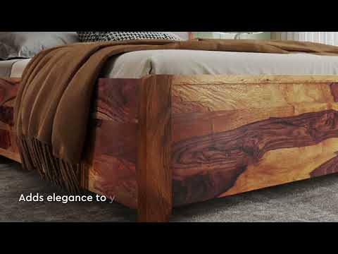 Interio by Godrej Utopia Solid Wood Queen Hydraulic Bed, 206 cm x