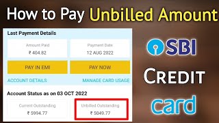 How to pay Unbilled Amount SBI Credit Cards | |Any SBI Credit Card Unbilled Amount Payment video..