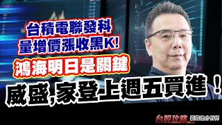 台積電、聯發科量增價漲收黑K! 鴻海明日是關鍵，威盛,家登上週五買進！ (圖)