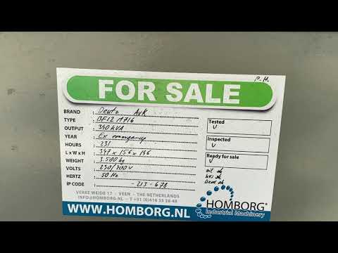 Deutz BF12M 716 AvK 340 kVA generatorset stocknr 3532