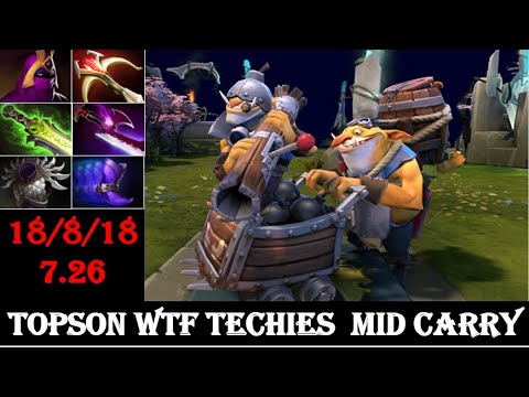 OG.Topson [Techies] WTF Mid Carry Insane Attack Speed Skillful Tech (7.26 Dota 2)